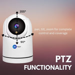 Maizic Ultracam Aura 5MP WiFi CCTV Camera | 360° Indoor Security Cam with Color Night Vision, Motion Detection, 2-Way Audio, Multi-User App Access & 128GB SD Card Support