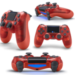 Maizic Smarthome Funnetic P4 Wireless Gaming Controller, Transparent Red Gamepad with Dual Vibration Motors, Touch Pad, 800mAh Battery, 3.5mm Headset Jack & Plug-and-Play Support – Compatible with P3, P4, Windows PC & Android