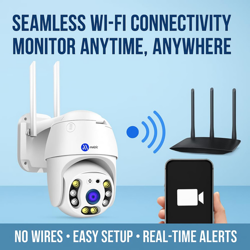 Maizic Smarthome Orange Fox 5MP WiFi PTZ Camera | Full HD Pan-Tilt CCTV with Two-Way Audio, Motion Detection, Color Night Vision, Waterproof, SD Card Support (Up to 128GB)