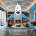 Maizic Smarthome 5MP WiFi Indian Bulb CCTV Camera | 360° Pan & Tilt Auto Tracking | Full Color Night Vision | Two-Way Audio | Remote Mobile Viewing | Easy B22 Bulb Holder Installation | 24/7 Home Security