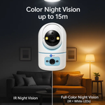 Maizic Smarthome Pikacam 4MP UHD Indoor WiFi PTZ Camera | 2-Lens/Screen View 360° Rotation | Color Night Vision | AI Motion Detection | Two-Way Audio | V380 Pro App | Supports 128GB SD & Cloud