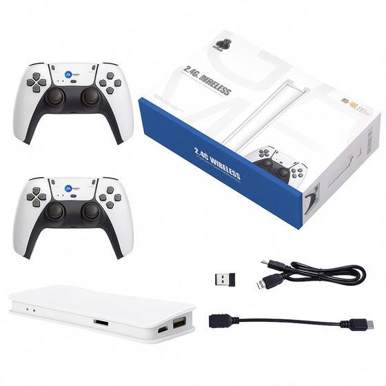 Maizic Smarthomes M15 Retro 2.4G Wireless Game Console – Dual Controllers, HDMI Output, 128GB TF Support, USB & Micro USB, Multilingual System, Plug & Play TV Gaming for Kids & Adults, 24000 Games