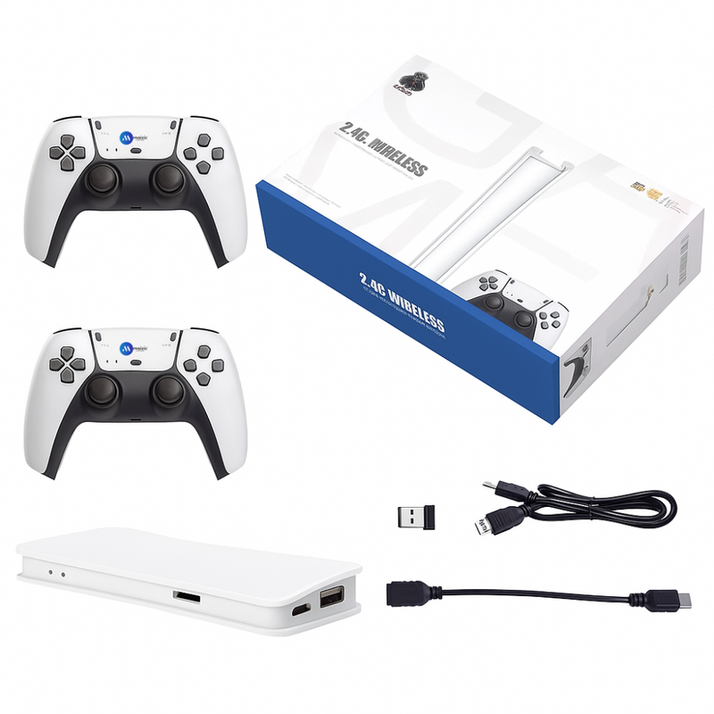 Maizic Smarthomes M15 Retro 2.4G Wireless Game Console – Dual Controllers, HDMI Output, 128GB TF Support, USB & Micro USB, Multilingual System, Plug & Play TV Gaming for Kids & Adults, 24000 Games
