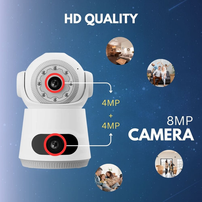 Astro WiFi CCTV Camera Dual Lens & Dual Screen View [4MP+4MP] Full HD & 360° Home Security