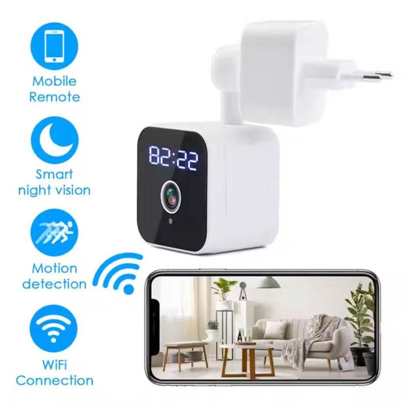 Maizic Smarthome 3MP FHD WiFi Clock Camera | Plug & Play Indoor CCTV with Color Night Vision, Motion Detection, Two-Way Talk, Multi-User Access & 128GB SD Card Support