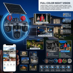 Maizic Smarthome TRIGENIE Siren 4G Solar Outdoor Security Camera | 15MP Triple Lens (5MP×3), Triple Screen Live View, 360° AI PTZ, Active Siren, Color Night Vision, Human Detection, Two-Way Audio, IP66