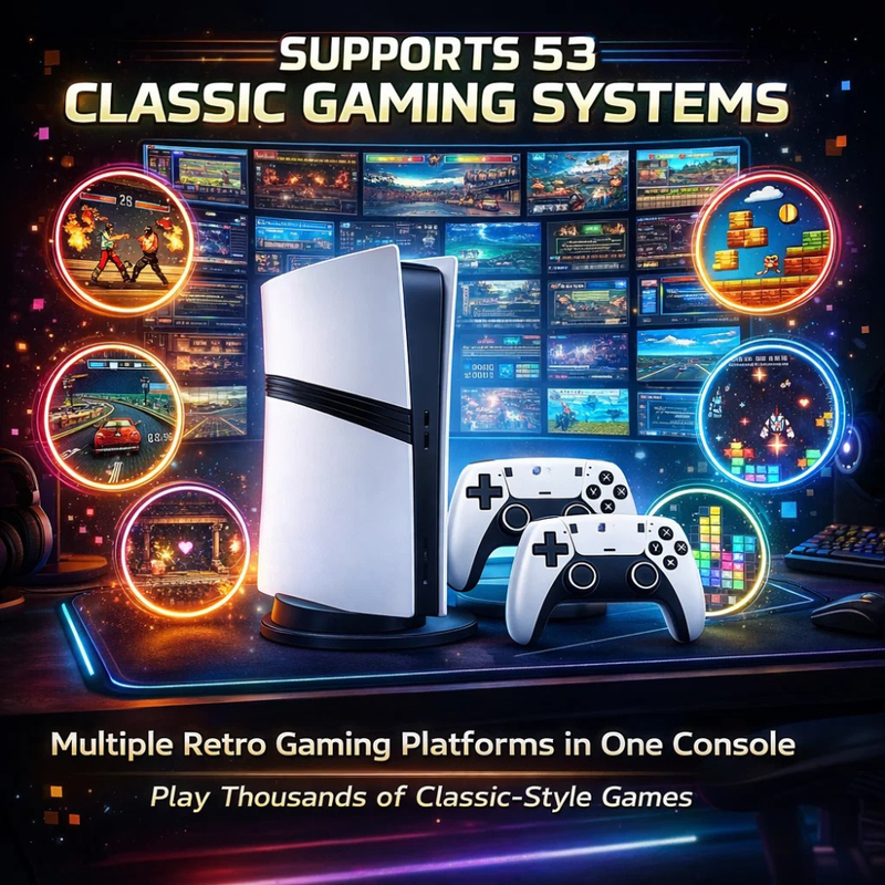 Maizic Smarthome GS5 Pro 4K Wireless Retro Video Game Console with 30,000+ Built-in Games & 53 Emulators | Plug & Play HDMI Gaming System for TV, PC & Projector | Includes 2 Wireless Controllers