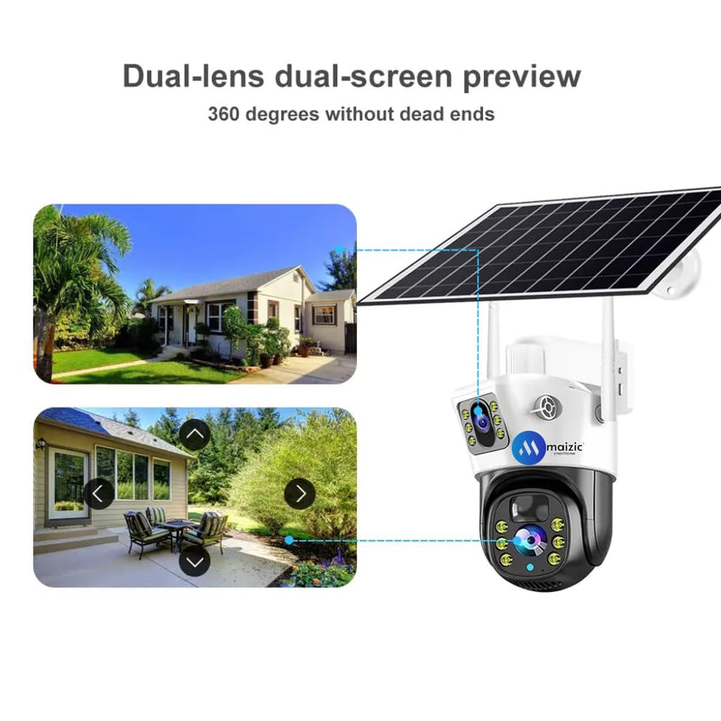 Maizic Smarthome Supercam 4K 2in1 5+5 MP Solar Dual Lens Wi-Fi Camera