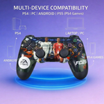 Maizic Smarthome Funetic Football Edition Wireless Bluetooth P4 Controller | Dual Vibration Gamepad with Turbo, Touchpad | Type-C Fast Charging, 10Hr Battery | Compatible With PC & Smartphones