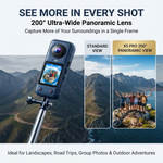 Maizic Smarthome X5 Pro 4K Waterproof Action Camera, 200° Panoramic Wide Angle, 66MP Photos, Dual Front & Rear Cameras, 16X Digital Zoom, 2.0 Inch IPS Screen, 1500mAh Battery, 32GB Memory Card