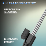 Maizic Smarthome R1SS-L Selfie Stick Tripod with Bluetooth Remote & Mini Fill Light, Extendable 69cm Phone Selfie Stick with Adjustable Holder, Wireless Shutter for Vlogging, Reels, Photos & Video
