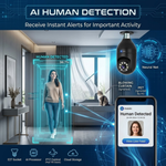 Maizic Smarthome 3MP WiFi Bulb Security Camera | 360° PTZ | AI Human Detection | Full Color Night Vision | Two-Way Audio | Easy B22 Installation | Remote Mobile Monitoring