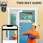 Tricam Shark Dual Lens/Triple Screen View 5+5 MP UHD Wifi Outdoor CCTV Camera