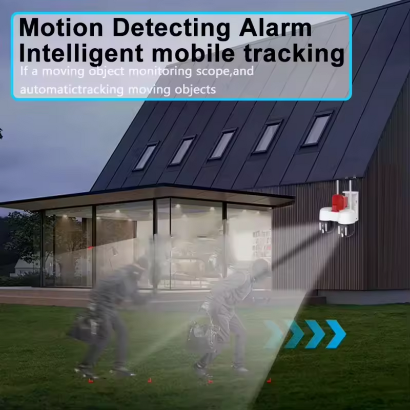 Maizic Smarthome 2in1 2K FHD Siren 1080p Resolution WIFI Wireless Outdoor Camera with Dual Lens | 360° View | Alarm | Motion Detection | Color Night Vision | IP66 Weatherproof | Two Way Audio Support Upto 128 GB SD Card