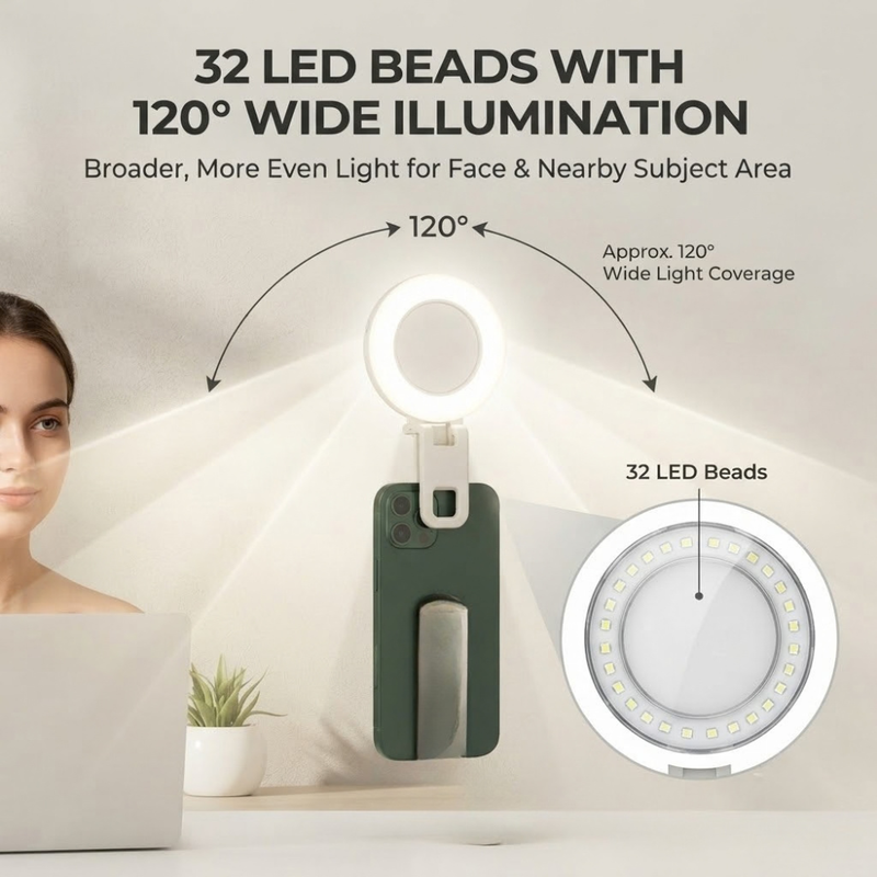 Maizic Smarthome KR-L15 Creator Selfie Light | Portable LED Mobile Light for Reels, Vlogging, Selfies, Makeup & Video Recording