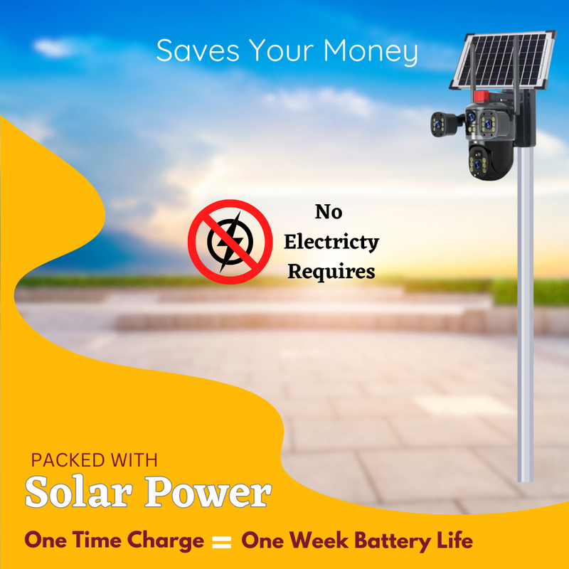 Maizic Smarthome Dual-Lens/Triple-Screen View 4K Ultra HD Pan & Tilt 4G/5G Sim Based Solar Powered CCTV Security Camera