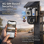 Maizic Smarthome Supercam 2.0 4G Solar Dual Lens/Screen 5+5MP UHD Outdoor CCTV | PTZ + Bullet | 360° View | 8000mAh Battery | Color Night Vision | 2-Way Audio | Human Detection | IP66 Waterproof