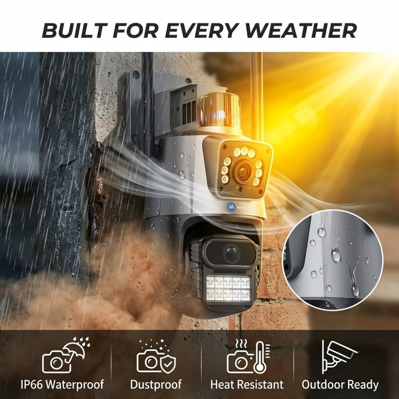 Maizic Smarthome Supercam TwinView 10MP Dual Lens Outdoor WiFi CCTV Camera | Watch Two Views at Once | 360° Pan Tilt + Fixed Lens | AI Human Detection | Full Color Night Vision | Two-Way Intercom | IP66 Waterproof
