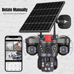 Maizic Smarthome Trion 5MP×3 Triple Lens 4G SIM Solar CCTV Camera for Home Outdoor | 3-Screen Live View | AI Human Detection | Color Night Vision | Two-Way Audio | Multi-User Access | Manual Side Rotation