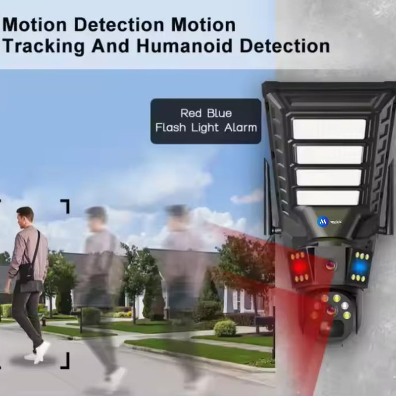 Maizic Photon X 12MP 4K 4G Solar CCTV Camera | SIM-Based with 100W Street Light | 18,000mAh Battery | 360° Pan-Tilt | IP66 Waterproof | Outdoor & Farm Security