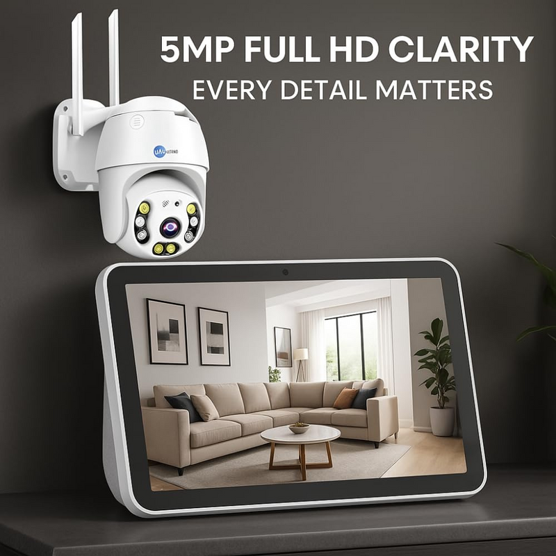 Maizic Smarthome Orange Fox 5MP WiFi PTZ Camera | Full HD Pan-Tilt CCTV with Two-Way Audio, Motion Detection, Color Night Vision, Waterproof, SD Card Support (Up to 128GB)