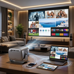 Maizic Smarthome CineCast Pro Smart WiFi Projector | Native 1080P Full HD | 4K Support | 18000 Lumens | Auto Focus & Auto Keystone | 170-Inch Home Theatre | Bluetooth 5.2 | Miracast | HDMI, USB, RJ45