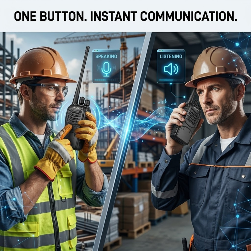 Maizic Smarthome Rechargeable Walkie Talkie Pack of 2 | Up to 5KM Range | 16-Channel Two-Way Radio | Push-to-Talk Wireless Communication | Rechargeable Battery | Portable Handheld Transceiver for Security, Warehouse, Camping & Outdoor Use