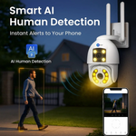 Maizic Smarthome SuperCam Dragonfly 5+5MP UHD Dual Lens/Screen WiFi Outdoor CCTV Camera for Home | Color Night Vision | Human Detection | Two-Way Audio | IP66 Waterproof Security Camera