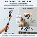 Maizic Smarthome CreatorPod 1 1.7M Magnetic Selfie Stick Tripod with Bluetooth Remote, Aluminum Alloy Extendable Phone Tripod Stand with Magnetic Ring for Vlogging, Selfies