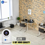 Maizic Ultracam Aura 5MP WiFi CCTV Camera | 360° Indoor Security Cam with Color Night Vision, Motion Detection, 2-Way Audio, Multi-User App Access & 128GB SD Card Support