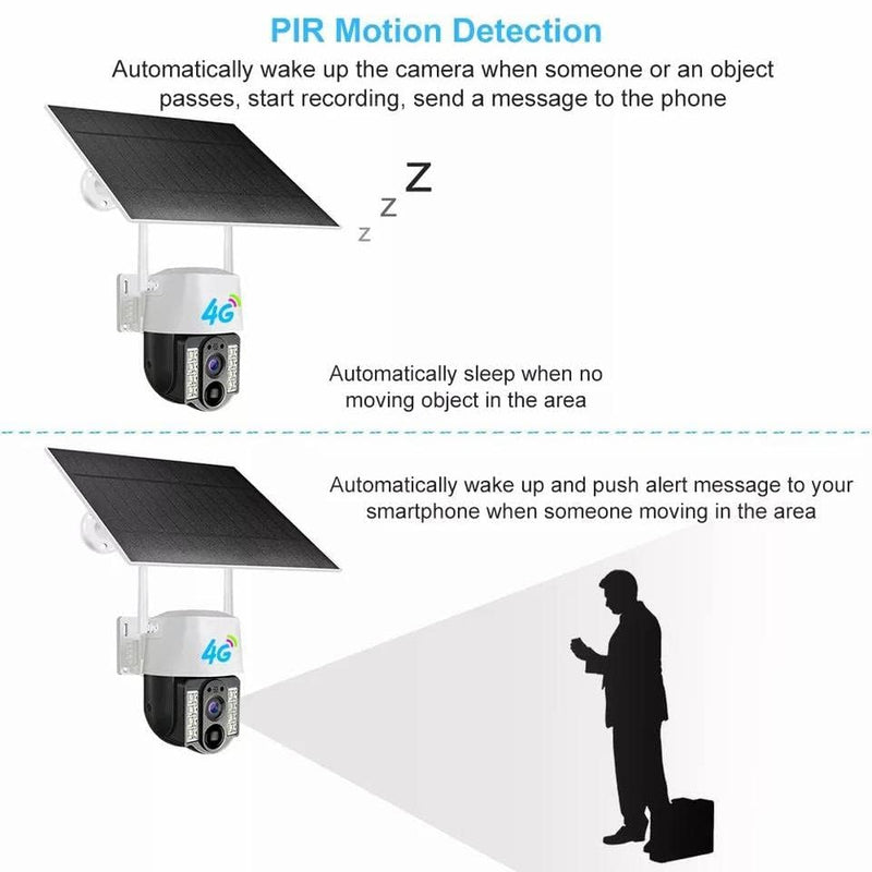 Maizic Smarthome OX 4G SIM Solar PTZ Security Camera | 2MP 1080P HD Outdoor CCTV with Night Vision, PIR Motion Detection, Human Tracking, Two-Way Audio & IP66 Waterproof Protection
