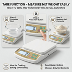 Maizic Smarthome SF-400A Digital Kitchen Weighing Scale 10kg x 1g | High-Precision Electronic Weight Machine with LCD Display, Tare & PCS Counting, Adapter Support | Ideal for Kitchen, Home, Office & Laboratory