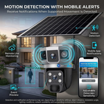 Maizic Smarthome Shark Outdoor 4MP 4G SIM Solar CCTV Camera | Triple Lens & 3-Screen Monitoring | No WiFi Required | Color Night Vision | Motion Detection | Two-Way Audio | Weatherproof Security Camera