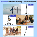 Maizic Smarthome CreatorPod 8 71-Inch AI Auto Face Tracking Tripod, 360° Smart Rotating Phone Holder with Gesture Control, No App Required, Anti-Shake Handle, Extendable Selfie Stick Stand