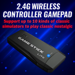 Wireless Retro Game Console Stick – 64GB Plug & Play Nostalgia Stick with 10,000+ Classic Games, 9 Emulators, 4K HDMI Output, 2 Wireless Controllers, Retro Drive Video Gaming System
