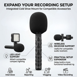 Maizic Smarthome Handheld Mic Holder with Cold Shoe Mount, Microphone Adapter Grip Kit for Journalism, Interviews, Reporting, Vlogging & Video Recording