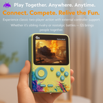 Maizic Smarthome G5 Green Handheld Game Console with 500 built-in games. 3-inch display, single-player, rechargeable, portable – ideal gaming gift for kids.
