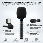 Maizic Smarthome Handheld Mic Holder with Cold Shoe Mount, Microphone Adapter Grip Kit for Journalism, Interviews, Reporting, Vlogging & Video Recording