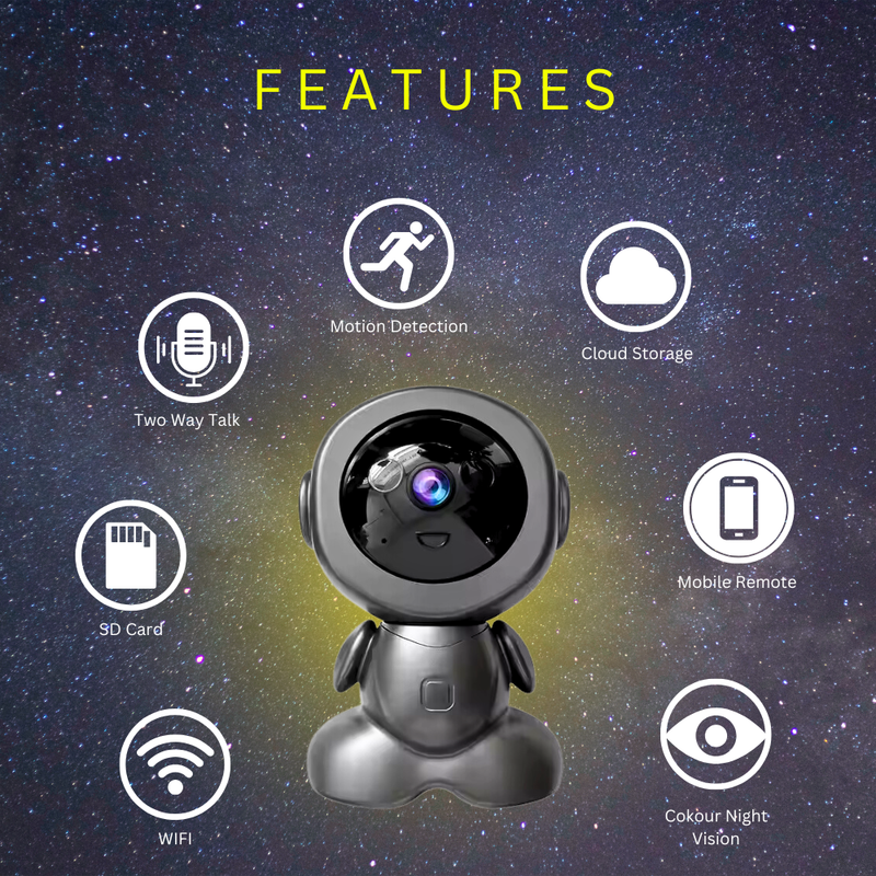 Maizic Smarthome Baby Robot 3MP 360° WiFi CCTV Security Camera for Home Indoor | AI Human Detection, Color Night Vision, 2-Way Audio, Multi-User Viewing, 128GB SD Card Support