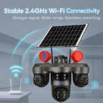 Maizic Smarthome TRIGENIE Siren Wi-Fi Solar Black 5MP×3 FHD Triple Lens AI PTZ Outdoor Security Camera | 360° Pan View | Color Night Vision | Human Detection | 2-Way Audio | IP66 Waterproof