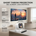 Maizic Smarthome CineGo Max View Smart LED Projector with Native 1080P Full HD, 4K Support, 14000 Lumens, Short Throw, Android OS, WiFi 6, Bluetooth 5.4, Auto Focus and Auto Keystone