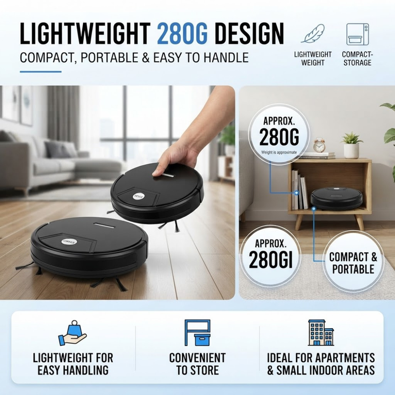 Maizic Smarthome Automatic Robot Vacuum Cleaner for Home | Powerful Suction, Smart Sweeping & Strong Dust Cleaning | Compact Robotic Floor Cleaner for Tiles, Marble & Hard Floors | One-Touch Operation