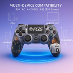 Maizic Smarthome Funetic FC 25 Themed Bluetooth Wireless P4 Gaming Controller For PS4/PS4 Pro/PS4 Slim/PC/Smartphone | Dual Vibration, Turbo, Touchpad, Type-C Fast Charging, 10hr Battery | Compatible with PS5- with case