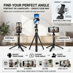 Maizic Smarthome Gimbal Camera G2 1.8M Selfie Tripod for Mobile Phone, 360° Auto Rotation AI Face Tracking Tripod with Remote Control, Quadrapod Stand & Adjustable Phone Holder for Reels, Vlogging & Video Recording