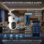 Maizic Smarthome Fox 5+5MP WiFi CCTV Camera for Home Security | Dual Lens Dual Screen Outdoor Camera | AI Motion Detection | Color Night Vision | Two-Way Audio | IP66 Weatherproof | Mobile App Remote View