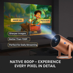 Rose 2X Smart Projector – Android 13.0, 950S Chip, Native 800P, 1080p & 4K Support, 4D Auto Keystone, Netflix & Prime Preloaded, WiFi, Bluetooth, Screen Mirroring, Home Theater