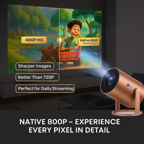 Rose 2X Smart Projector – Android 13.0, 950S Chip, Native 800P, 1080p & 4K Support, 4D Auto Keystone, Netflix & Prime Preloaded, WiFi, Bluetooth, Screen Mirroring, Home Theater