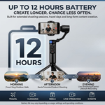 Maizic Smarthome Gimbal Camera G4 Smartphone Gimbal Stabilizer with AI Face Tracking, Grip Tripod, FPV Mode, Time-Lapse & Up to 12 Hours Battery, Handheld Phone Stabilizer for Vlogging & Reels – Black