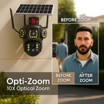 Maizic Smarthome TriVista 5MP 4G SIM Solar CCTV Camera | Dual Lens + Triple Screen View | 10X Opti-Zoom | Outdoor Security with Built-in Solar Panel & Battery | Ideal for Farms & Homes | 6-Month Warranty