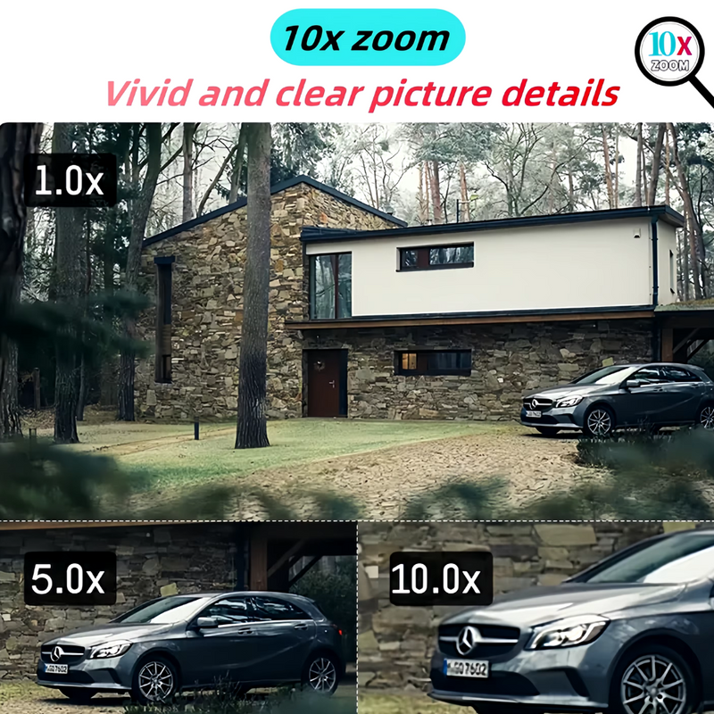 Tricam 10X Optical Zoom 5+5 MP UHD 4G/5G Sim Outdoor CCTV Camera For Home